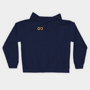 Autistic infinity symbol in gold Kids Hoodie